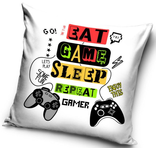 Gamer filled cushion video - gamer,