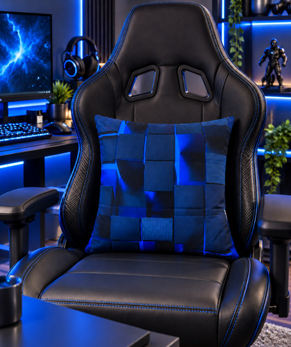 Gaming cushion cover blue - cover, 18"