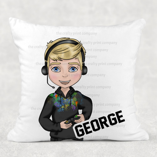 Gamer boy personalised - boy, cushion