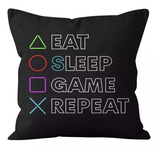 Gamer eat sleep cushion - eat,